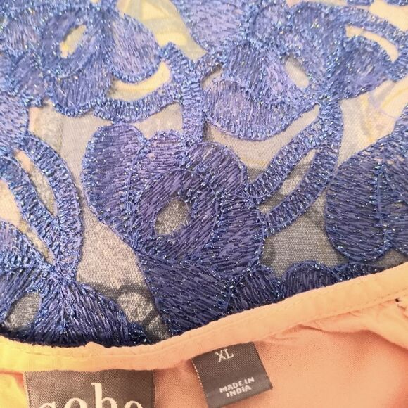 SOHO New York & Company Jeans Women's Pink Lngslv Blouse Embellished Size XL - Picture 3 of 8